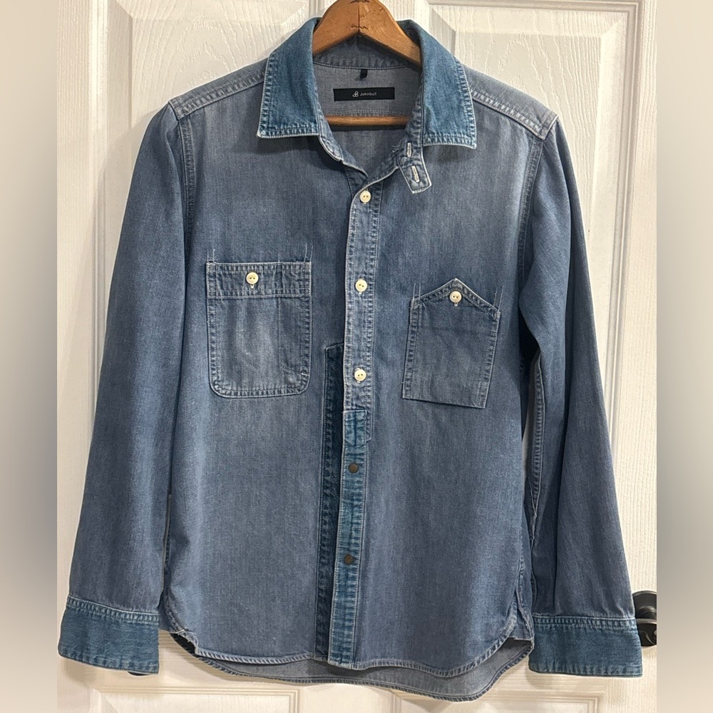 Johnbull Japan Patchwork Heavy Denim Work Shirt Indigo Women S LN